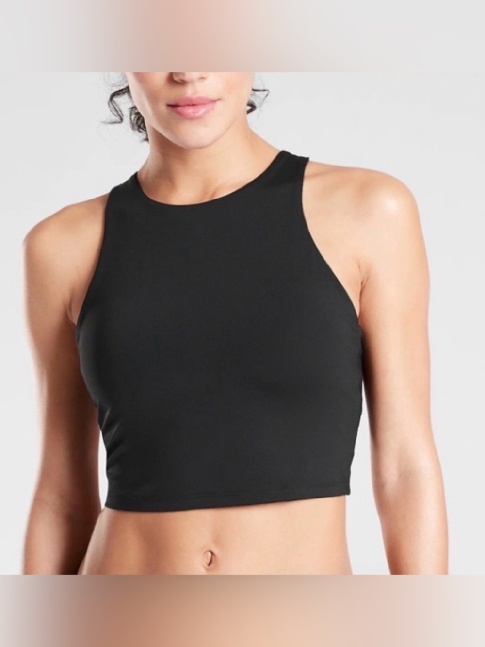 Athleta Conscious Crop Workout Bra Top A-C- Black - Large